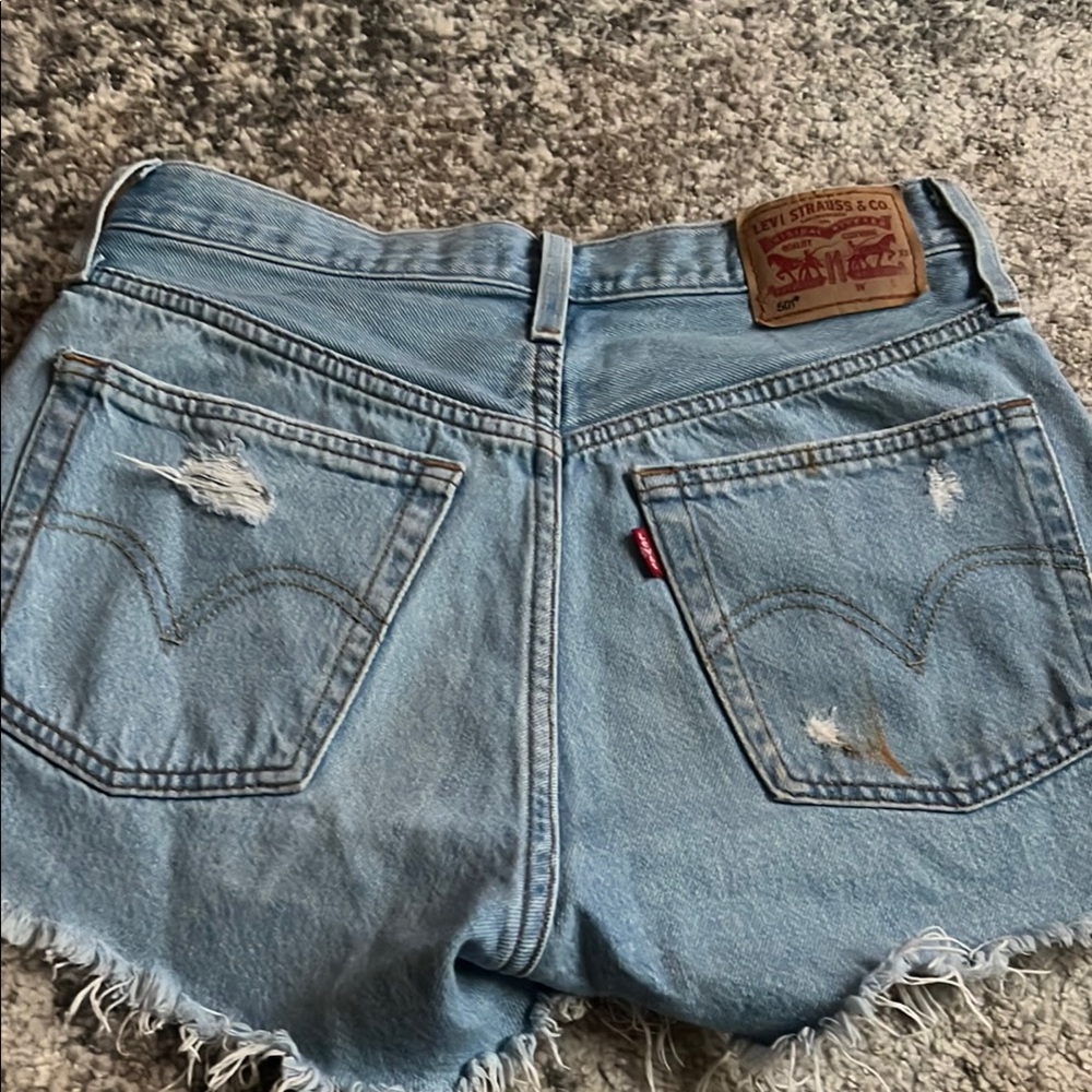 Levi's Blue Jean Shorts Distressed Vintage Style